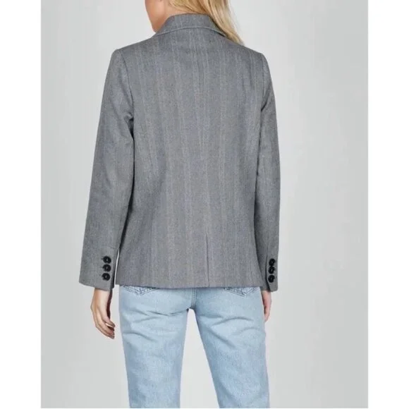 NWT Anine Bing Becky Double Breasted Herringbone Blazer Jacket - Picture 2 of 9